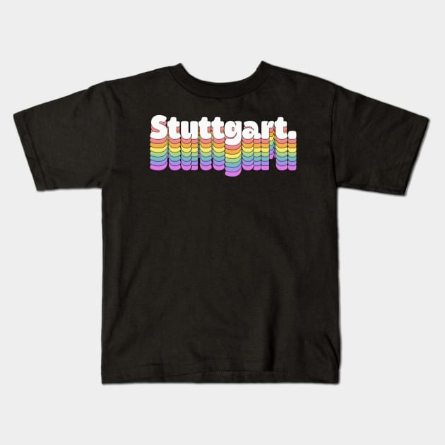 Stuttgart \\\//// Retro Typography Design Kids T-Shirt by DankFutura